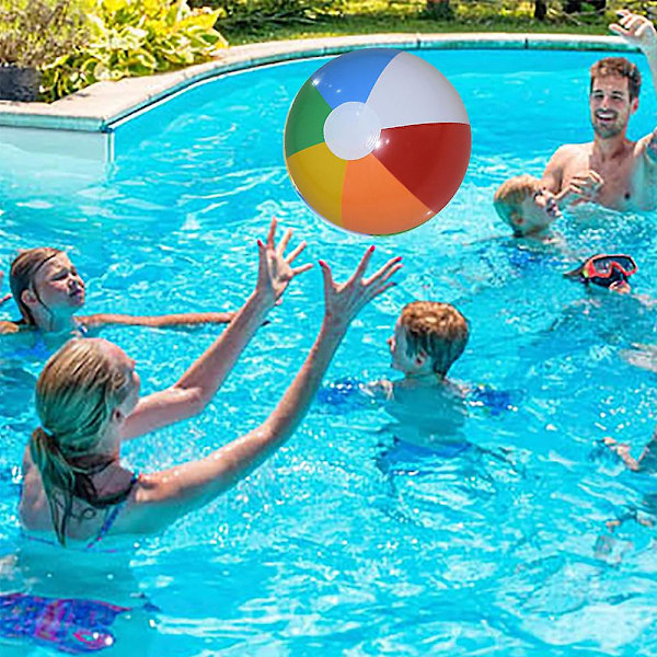 Badbollar Bulk Uppblåsbar Badboll, Regnbågsfärg - Poolleksaker för Barn, Strandleksaker, Sommarleksaker (3 st)