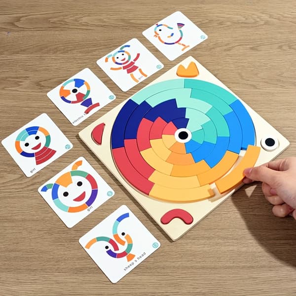 Regnbue byggeklodspuslespil med 15 brikker Creative rainbow building blocks