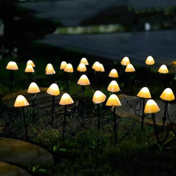 Solcelled Hagepynt 5M 20 LED Sopplys, Vanntette Sopplys for Utendørs warm white