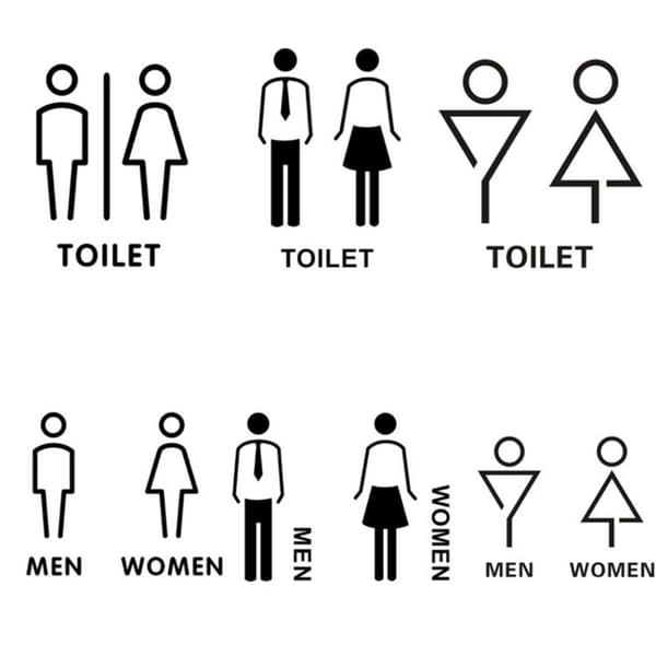 19 x 14 cm, Personligt toiletskilt, Toiletskilt - Slips - Guld, Mænd og