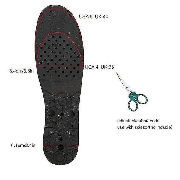 Unisex 3cm 5cm 7cm eller 9cm Hæl Højde Forøgelse Sko Løft Indlægssåler (Sort) 3 Layers(7cm)