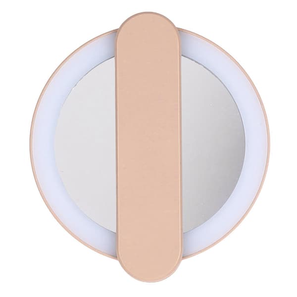 Lommespeil med LED-belysning - USB Rose gold pink