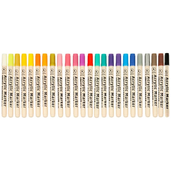 24-pak – Vandfaste tuscher til sten, glas, stof & DIY multicolor