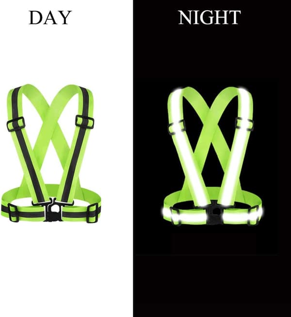 2-pack Reflexväst Justerbar Säkerhet Hög Synlighet Sportutrustning för Utomhus Nattlöpning Cykling Vandring