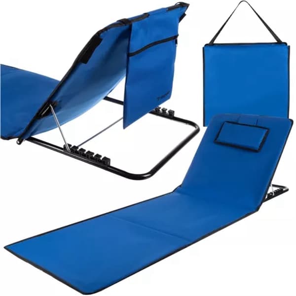 Strandmåtte med ryglæn til strand og camping - Sammenklappelig 2000