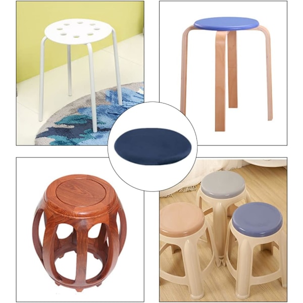 Rund stolsdyna, 33 cm memory foam sittdyna och sittkudde, halkfri mjuk rund pallkudde, stolsdyna, blå