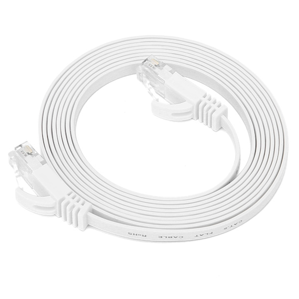 2M CAT6 Gigabit Ethernet-kabel - 8-kärnig platt tvinnad kopparnätverkskabel