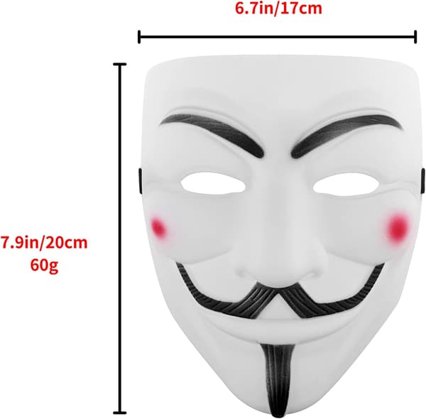 Hacker Mask V for Vendetta Maske til Børn Kvinder Mænd Halloween Kostume