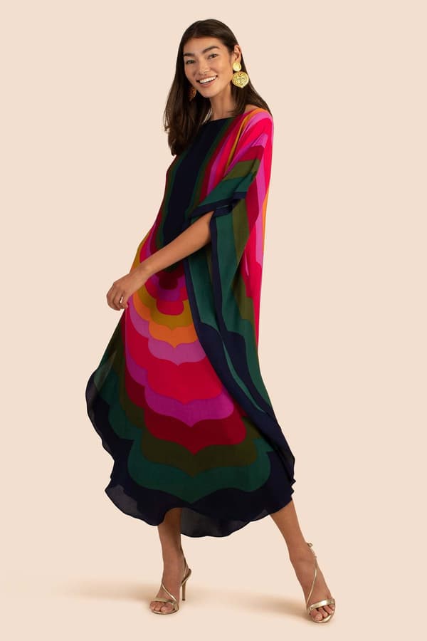 Strandklänning för kvinnor i regnbågsfärger, plus size Green