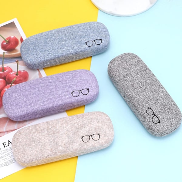 Stycken linne canvas hårda glasögonfodral, solglasögon skyddande box