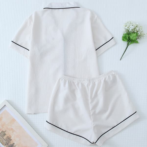 Sommerpyjamas, korte ærmer og shorts 4 S