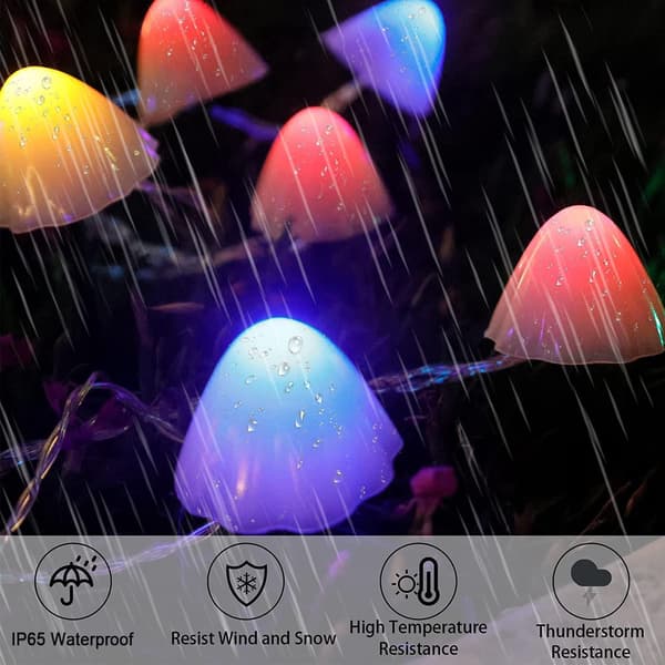 Solcelled Hagepynt 5M 20 LED Sopplys, Vanntette Sopplys for Utendørs coloured