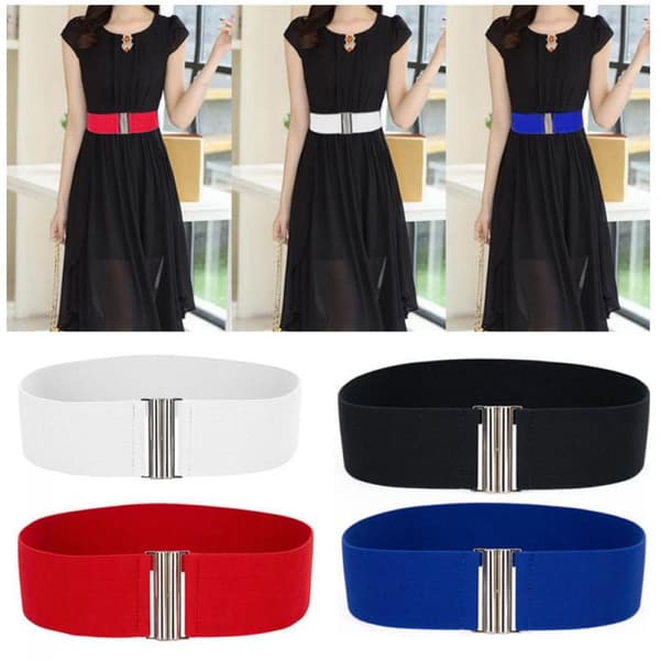 Silverspänne Bred Stretch Elastisk Korsett Midjeband vit white