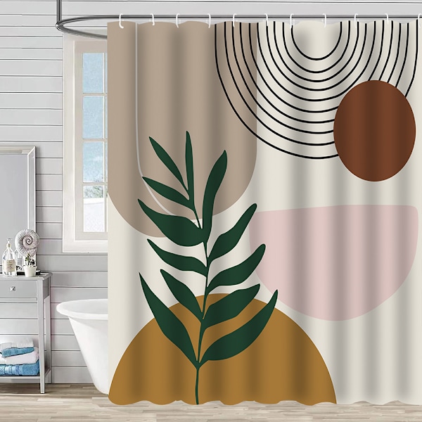 Duschdraperi 180x180cm, Vattenavvisande, Tvättbar Polyester Badgardiner för Badrum, Badkar