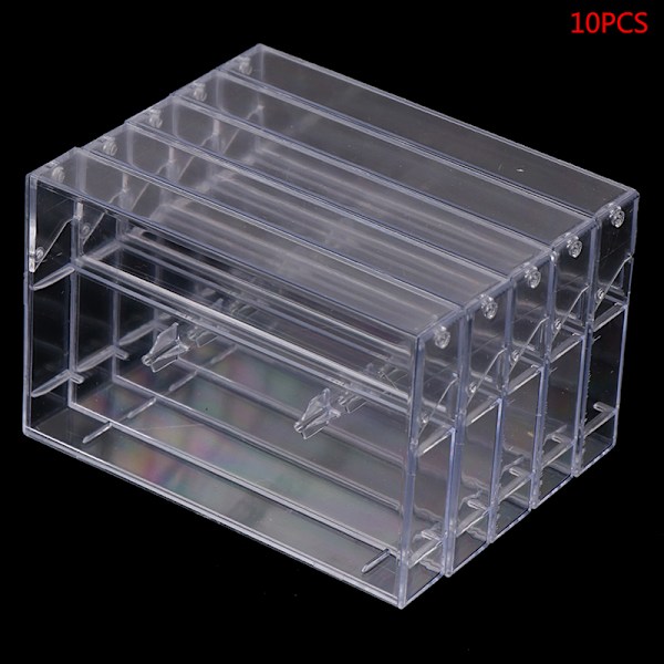 10 st inspelningskassettfodral förvaringsbox transparent D 10pcs
