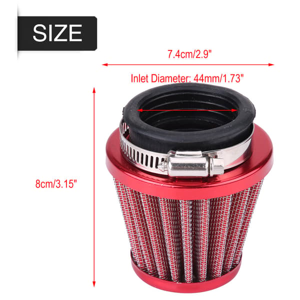 44 mm luftfilter til Gy6 150cc ATV Quad 4-hjuling Go Kart Scooter Knallert (Rød)