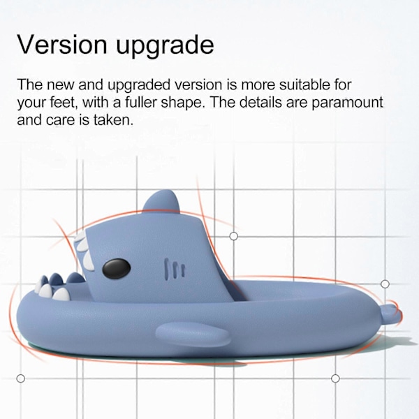 Haj Slides Barn Vuxen Kvinnor Män Hajtofflor - Cloud Shark Slide Strand Sandaler Unisex Kudde Hemma Jultomte, 100% Ny mörkgrå 40-41 dark grey