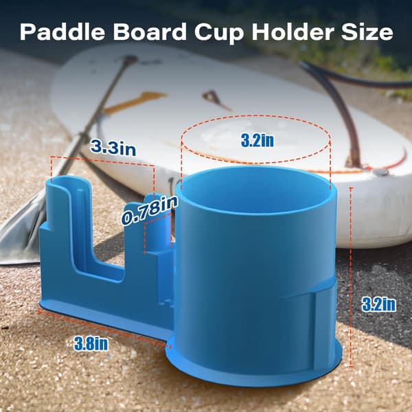 SUP Kajak Drikke- og Telefonholder, Justerbar Paddleboard Kopholder Blue
