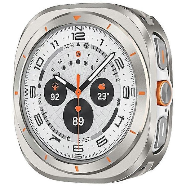 Skyddsfodral för Samsung Galaxy Watch Ultra 47mm, Klockram i aluminium PC Titanium Orange