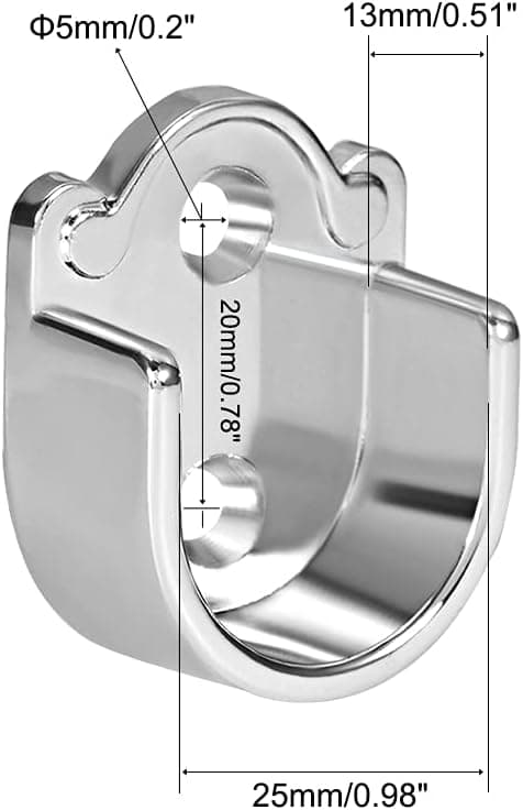 2 st zinklegering garderobstångsfäste, ändstöd för duschdraperistång, flänshållare passar stångdiameter 25 mm