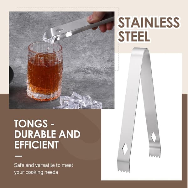 4-pak 16 cm istang i rustfrit stål - Multifunktionel serveringstang til is, sukker, snacks, perfekt til fest, bar, restaurant og kaffebar 4pcs