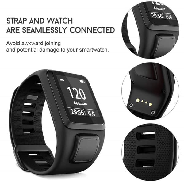 Urrem til TomTom Adventurer / Golfer / Runner / Spark osv. Sort Black 17