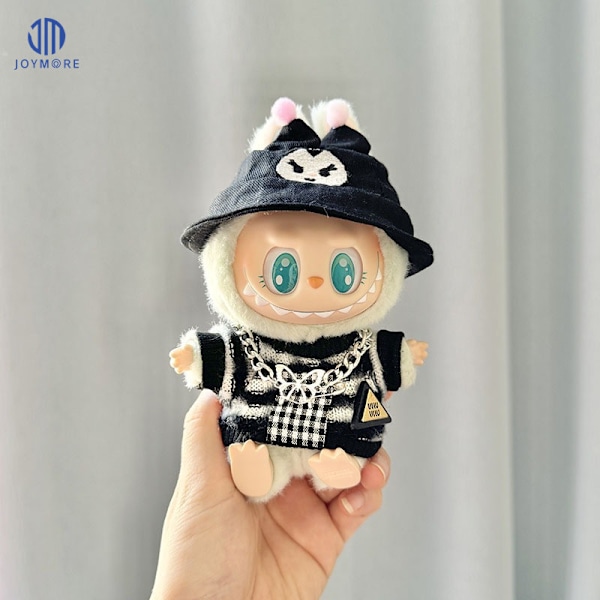 /NC/POP MART Labubu Macaron Leksak Have a Seat Labubu Klädset och Tillbehör Labubu Kläder 17cm Designers 29