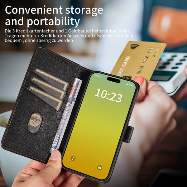 Etui til iPhone 17 Pro, Flip-etui, Svart