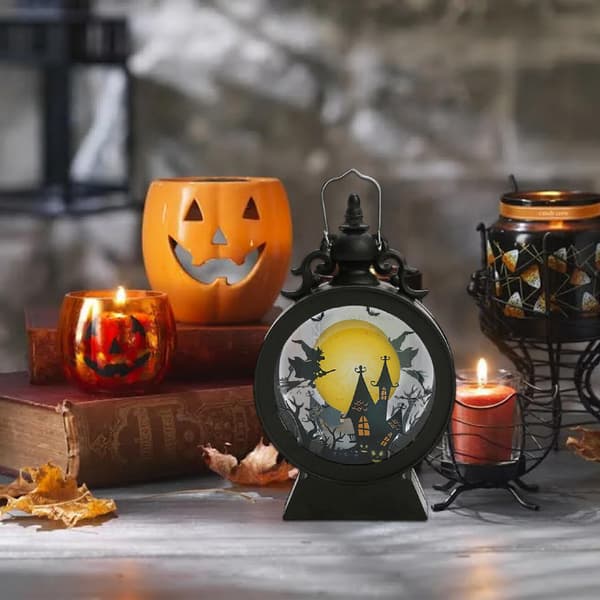 Halloween-lanterner, retro LED-lys, minilanterner, udendørslanterner, klart glas, velegnet til bryllupper, jul A1