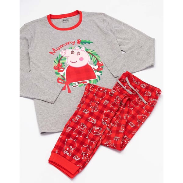 Dame/kvinde tøj Mor Gris Julepyjamas sæt S Rød/Grå Rød/Grå Red/Grey S