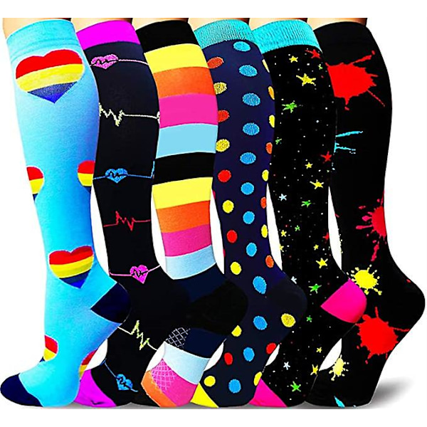 Kompressionsstrumpor för Kvinnor & Män Cirkulation 6 Par Set11 set11 L XL