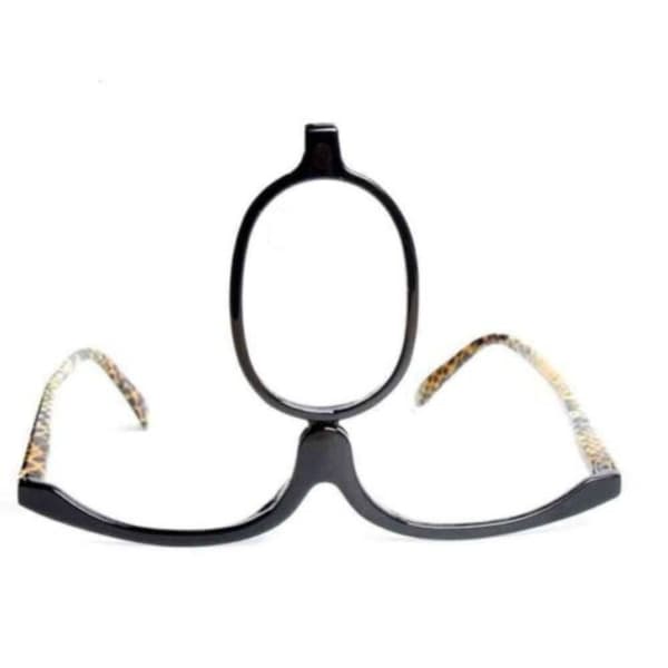 Förstoringsglas Sminkglasögon Nedfällbara Linser Svart Ram +1.5- Strength 4.00