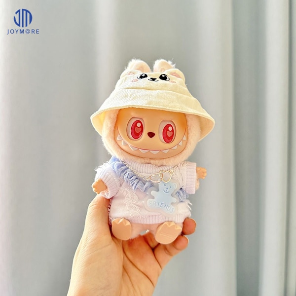 /NC/POP MART Labubu Macaron Leksak Have a Seat Labubu Klädset och Tillbehör Labubu Kläder 17cm Designers 27