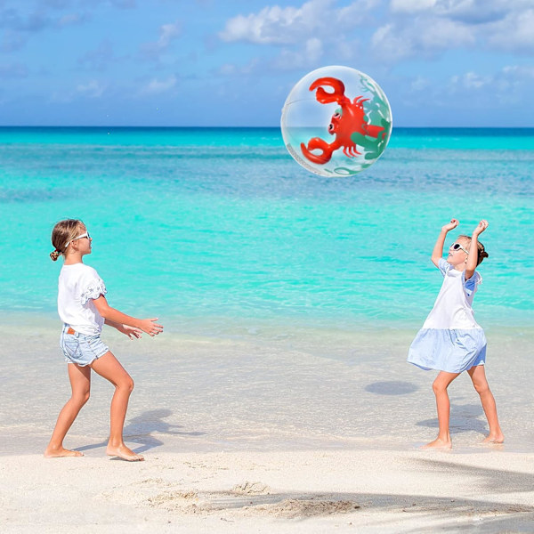 Badboll, uppblåsbar badboll, 3D-badboll, flamingo och krabba, utomhuslek, för vuxna och barn