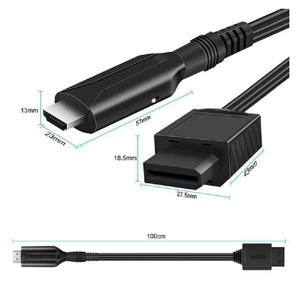 Wii til HDMI Konverter Kabel, Wii 2 HDMI Adapter til Fuld HD Spilvisning