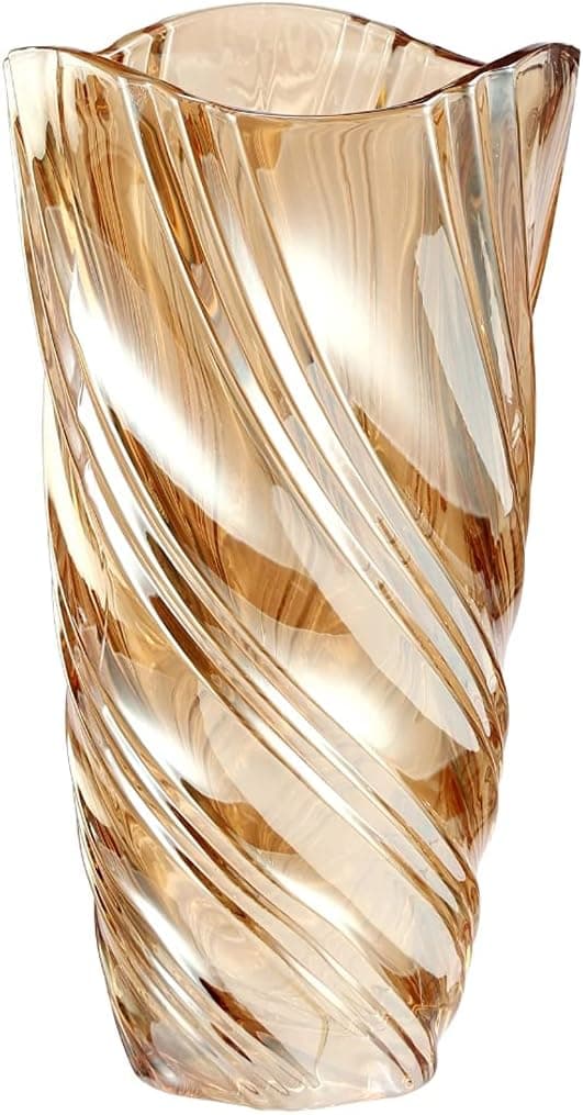 Hög glasvas för blomsterdekorationer - 24cm/9\" Stor guldvas