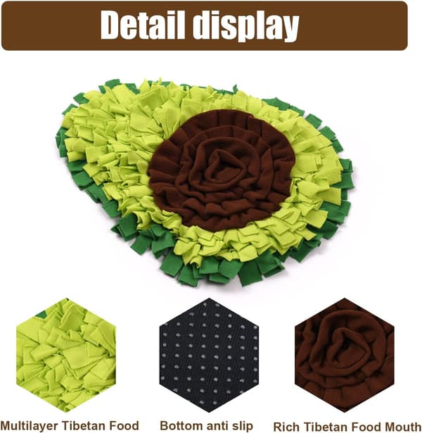 Snusemåtte - Avocado Design med Sammenfoldelig Funktion - Til Hunde og Katte - Grøn Træningsmåtte - Aktivering til Kæledyr