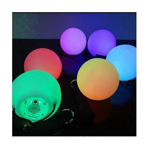 2 st LED Poi Bollar Lysande Poi Bollar LED Leksaksbollar Stroboskop Snurrboll för Barn Vuxna