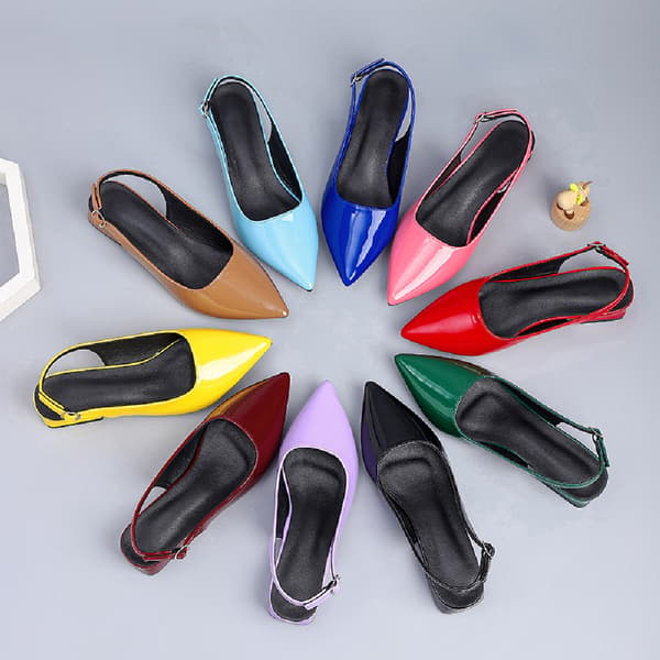 Spisse Slingback Flate Sko for Kvinner, Elegante Kjoleflats med Bakre Stropp black 39