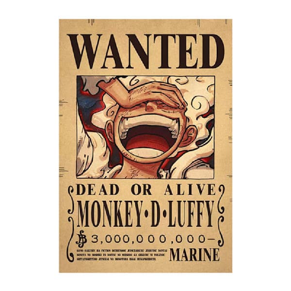 10 affischer One Piece Wanted Poster Luffy Pappersdekor 10 st/set