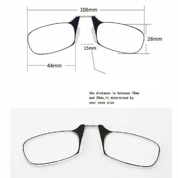 Mukavat avaimenperä-mininenäklipsilukulasit + kotelo Thinoptics Styl Vahvuus 2.0 2