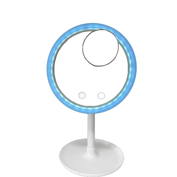 Makeupspejl med LED-lys og ventilator Rosa pink