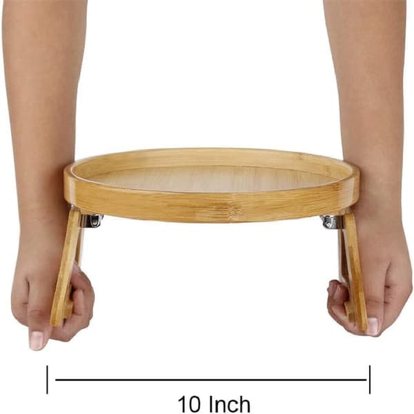 Sofaarmlenbrett, 25 cm, trebrett til sofa, sammenleggbart, klemmebrett til sofa, egnet for plassering av mat og drikke, snacks, aviser.