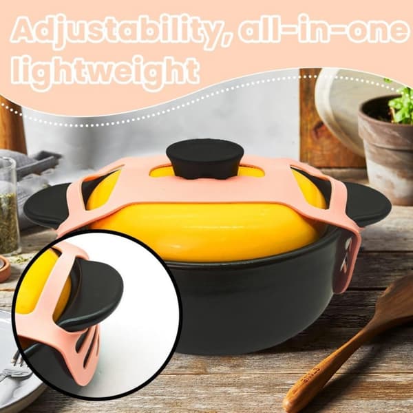 Silikone låsestrop til Crockpot Slow Cooker - Universal Crockpot lågholder, spildfrit design bære tilbehør