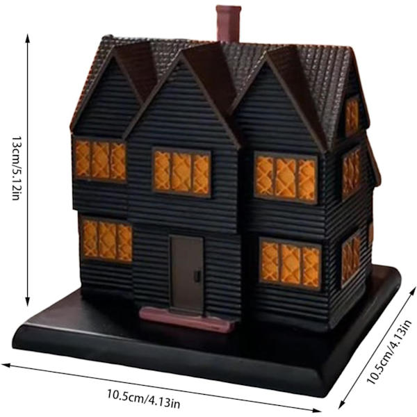Heksehus Røgelsebrænder, Halloween Røgelsebrænder Ornament, Julelandsby Hus Røgelsebrænder Spøgelses Røgelseholder