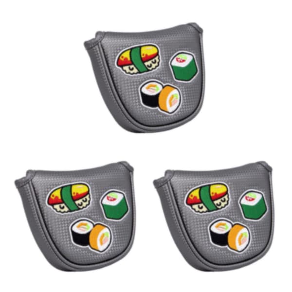 1/2/3/5 Golf Mallet Putter Hodebeskyttelse For Golfkølle Grå putterbeskyttelse Gray putter cover 3Set