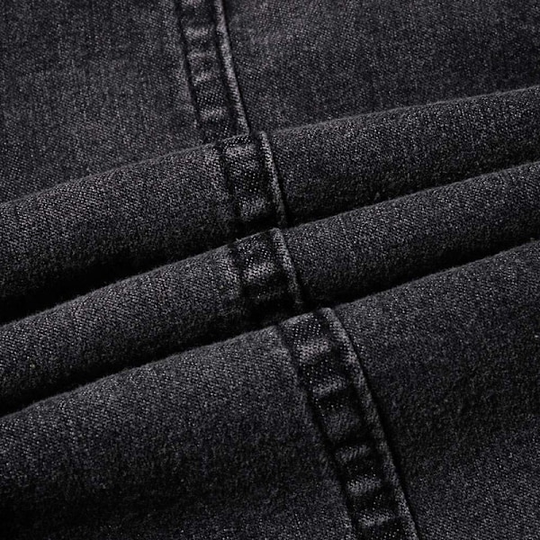Lågskurna utsvängda jeans för damer, stretchiga denimbyxor, bootcut, svart svart L Svart
