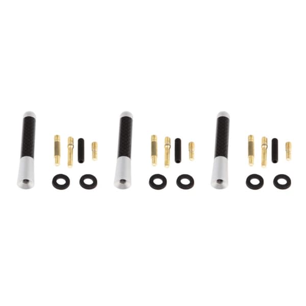1/2/3 Kort Stubby Bil Auto Antenn AM/ Antennmast Skruvtyp Vit White 3Set