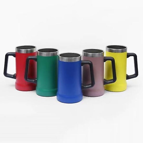 700ML Ölsejdel Dubbelväggig Rostfri Termisk Stål Kaffemugg Isolering Tumbler för Varmt pink
