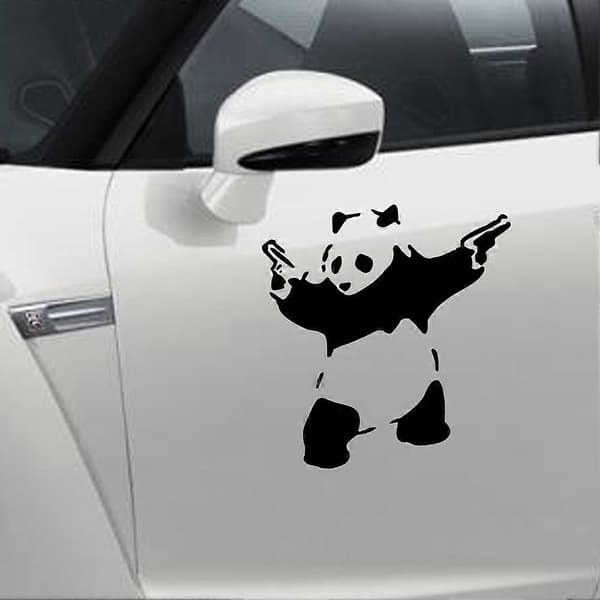 Bildekal Panda med vapen 4505